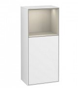 Шафка для ванної Villeroy & Boch Finion 41,8х93,6х27 см петлі праворуч з підсвічуванням МДФ глянсовий білий лак/пісок матовий лак F530HHGF