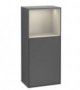 Шафка для ванної Villeroy & Boch Finion 41,8х93,6х27 см петлі праворуч з підсвічуванням МДФ антрацит матовий лак/пісок матовий лак F530HHGK