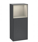 Шафка для ванної Villeroy & Boch Finion 41,8х93,6х27 см петлі праворуч з підсвічуванням МДФ темно-синій матовий лак/пісок матовий лак F530HHHG