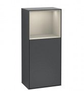 Шафка для ванної Villeroy & Boch Finion 41,8х93,6х27 см петлі праворуч з підсвічуванням МДФ темно-синій матовий лак/пісок матовий лак F530HHHG