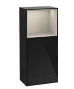 Шкафчик для ванной Villeroy & Boch Finion 41,8х93,6х27 см петли справа с подсветкой МДФ глянцевый черный лак/песок матовый лак F530HHPH