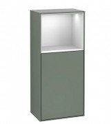 Шафка для ванної Villeroy & Boch Finion 41,8 х93, 6х27 см петлі праворуч з підсвічуванням МДФ оливковий матовий лак/білий матовий лак F530MTGM