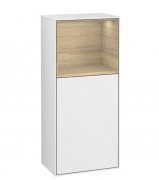 Шкафчик для ванной Villeroy & Boch Finion 41,8х93,6х27 см петли справа с подсветкой МДФ глянцевый белый лак/шпон дуба F530PCGF