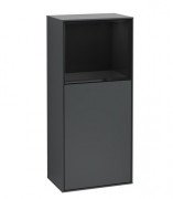 Шафка для ванної Villeroy & Boch Finion 41,8х93,6х27 см петлі праворуч з підсвічуванням ДСП темно-синій матовий лак/глянцевий чорний лак F530PHHG