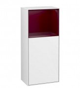 Шафка для ванної Villeroy & Boch Finion 41,8х93,6х27 см петлі праворуч з підсвічуванням МДФ глянсовий білий лак/півон матовий лак G530HBGF