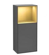 Шафка для ванної Villeroy & Boch Finion 41,8х93,6х27 см петлі праворуч з підсвічуванням МДФ антрацит матовий лак/золотий матовий лак G530HFGK