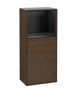 Шкафчик для ванной Villeroy & Boch Finion 41,8х93,6х27 см петли справа с подсветкой ДСП шпон грецкого ореха/черный матовый лак G530PDGN