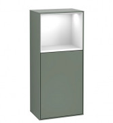 Шафка для ванної Villeroy & Boch Finion 41,8х93,6х27 см петлі праворуч з підсвічуванням МДФ оливковий матовий лак/глянсовий білий лак G530GFGM