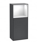 Шкафчик для ванной Villeroy & Boch Finion 41,8х93,6х27 см петли справа с подсветкой МДФ темно-синий матовый лак/глянцевый белый лак G530GFHG