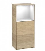 Шкафчик для ванной Villeroy & Boch Finion 41,8х93,6х27 см петли справа с подсветкой ДСП шпон дуба/глянцевый белый лак G530GFPC