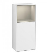 Шкафчик для ванной Villeroy & Boch Finion 41,8х93,6х27 см петли справа с подсветкой МДФ глянцевый белый лак/песок матовый лак G530HHGF