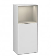 Шафка для ванної Villeroy & Boch Finion 41,8х93,6х27 см петлі праворуч з підсвічуванням МДФ білий матовий лак/пісок матовий лак G530HHMT