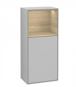 Шкафчик для ванной Villeroy & Boch Finion 41,8х93,6х27 см петли справа с подсветкой МДФ светло-серый матовый лак/шпон дуба G530PCGJ