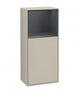 Шафка для ванної Villeroy & Boch Finion 41,8 х93, 6х27 см петлі праворуч з підсвічуванням МДФ пісок матовий лак/темно-синій матовий лак G530HGHH