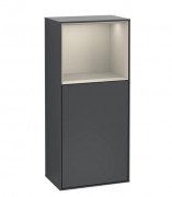 Шафка для ванної Villeroy & Boch Finion 41,8х93,6х27 см петлі праворуч з підсвічуванням МДФ темно-синій матовий лак/пісок матовий лак G530HHHG