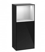 Шафка для ванної Villeroy & Boch Finion 41,8 х93, 6х27 см петлі праворуч з підсвічуванням МДФ глянсовий чорний лак/білий матовий лак G530MTPH