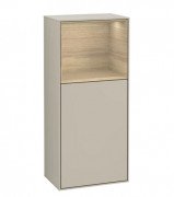 Шафка для ванної Villeroy & Boch Finion 41,8х93,6х27 см петлі праворуч з підсвічуванням МДФ пісок матовий лак/шпон дуба G530PCHH