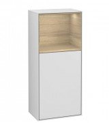Шафка для ванної Villeroy & Boch Finion 41,8х93,6х27 см петлі праворуч з підсвічуванням МДФ білий матовий лак/шпон дуба G530PCMT