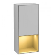 Шафка для ванної Villeroy & Boch Finion 41,8х93,6х27 см петлі зліва з підсвічуванням МДФ світло-сірий матовий лак/золотий матовий лак F540HFGJ