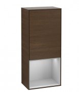 Шафка для ванної Villeroy & Boch Finion 41,8х93,6х27 см петлі зліва з підсвічуванням ДСП шпон волоського горіха/світло-сірий матовий лак F540GJGN