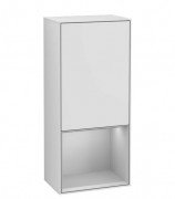 Шафка для ванної Villeroy & Boch Finion 41,8х93,6х27 см петлі зліва з підсвічуванням МДФ білий матовий лак/світло-сірий матовий лак F540GJMT