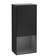 Шафка для ванної Villeroy & Boch Finion 41,8х93,6х27 см петлі зліва з підсвічуванням МДФ чорний матовий лак/антрацит матовий лак F540GKPD