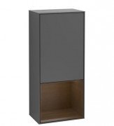 Шафка для ванної Villeroy & Boch Finion 41,8х93,6х27 см петлі зліва з підсвічуванням МДФ антрацит матовий лак/шпон волоського горіха F540GNGK