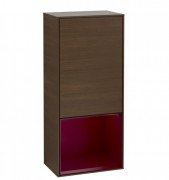 Шафка для ванної Villeroy & Boch Finion 41,8х93,6х27 см петлі зліва з підсвічуванням ДСП шпон волоського горіха/півон матовий лак F540HBGN