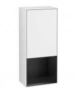 Шафка для ванної Villeroy & Boch Finion 41,8х93,6х27 см петлі зліва з підсвічуванням МДФ глянсовий білий лак/чорний матовий лак F540PDGF