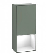 Шафка для ванної Villeroy & Boch Finion 41,8х93,6х27 см петлі зліва з підсвічуванням МДФ оливковий матовий лак/глянсовий білий лак F540GFGM