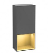 Шафка для ванної Villeroy & Boch Finion 41,8х93,6х27 см петлі зліва з підсвічуванням МДФ антрацит матовий лак/золотий матовий лак F540HFGK