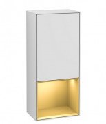 Шафка для ванної Villeroy & Boch Finion 41,8х93,6х27 см петлі зліва з підсвічуванням МДФ білий матовий лак/золотий матовий лак F540HFMT