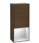 Шкафчик для ванной Villeroy & Boch Finion 41,8х93,6х27 см петли слева с подсветкой ДСП шпон грецкого ореха/белый матовый лак F540MTGN