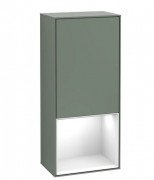 Шкафчик для ванной Villeroy & Boch Finion 41,8х93,6х27 см петли слева с подсветкой МДФ оливковый матовый лак/глянцевый белый лак F540GFGM