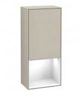 Шафка для ванної Villeroy & Boch Finion 41,8х93,6х27 см петлі зліва з підсвічуванням МДФ пісок матовий лак/глянсовий білий лак F540GFHH