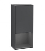 Шафка для ванної Villeroy & Boch Finion 41,8х93,6х27 см петлі зліва з підсвічуванням МДФ темно-синій матовий лак/антрацит матовий лак F540GKHG