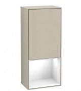 Шкафчик для ванной Villeroy & Boch Finion 41,8х93,6х27 см петли слева с подсветкой МДФ песок матовый лак/глянцевый белый лак F540GFHH