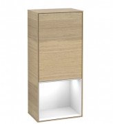 Шафка для ванної Villeroy & Boch Finion 41,8х93,6х27 см петлі зліва з підсвічуванням ДСП шпон дуба/глянсовий білий лак F540GFPC