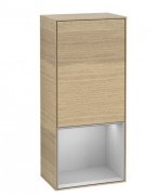 Шафка для ванної Villeroy & Boch Finion 41,8х93,6х27 см петлі зліва з підсвічуванням ДСП шпон дуба/світло-сірий матовий лак F540GJPC
