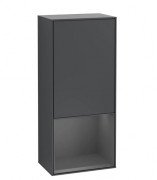 Шафка для ванної Villeroy & Boch Finion 41,8х93,6х27 см петлі зліва з підсвічуванням МДФ темно-синій матовий лак/антрацит матовий лак F540GKHG