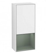 Шкафчик для ванной Villeroy & Boch Finion 41,8х93,6х27 см петли слева с подсветкой МДФ глянцевый белый лак/оливковый матовый лак F540GMGF