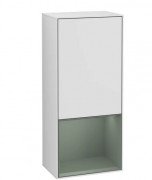 Шафка для ванної Villeroy & Boch Finion 41,8х93,6х27 см петлі зліва з підсвічуванням МДФ білий матовий лак/оливковий матовий лак F540GMMT