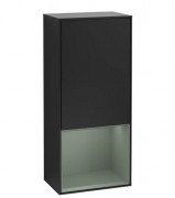 Шафка для ванної Villeroy & Boch Finion 41,8х93,6х27 см петлі зліва з підсвічуванням МДФ чорний матовий лак/оливковий матовий лак F540GMPD