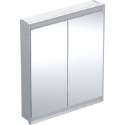 Дзеркальна шафка для ванної кімнати Geberit One 75x90x15 см зі світлодіодним підсвічуванням алюміній 505.802.00.1