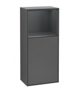 Шкафчик для ванной Villeroy & Boch Finion 41,8х93,6х27 см петли слева с подсветкой МДФ антрацит матовый лак/темно-синий матовый лак F520HGGK