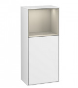 Шафка для ванної Villeroy & Boch Finion 41,8х93,6х27 см петлі зліва з підсвічуванням МДФ глянсовий білий лак/пісок матовий лак F520HHGF