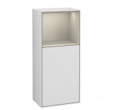 Шкафчик для ванной Villeroy & Boch Finion 41,8х93,6х27 см петли слева с подсветкой МДФ белый матовый лак/песок матовый лак F520HHMT