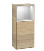 Шафка для ванної Villeroy & Boch Finion 41,8х93,6х27 см петлі зліва з підсвічуванням ДСП шпон дуба/білий матовий лак F520MTPC