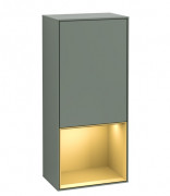 Шафка для ванної Villeroy & Boch Finion 41,8х93,6х27 см петлі зліва з підсвічуванням МДФ оливковий матовий лак/золотий матовий лак F540HFGM
