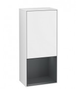 Шкафчик для ванной Villeroy & Boch Finion 41,8х93,6х27 см петли слева с подсветкой МДФ глянцевый белый лак/темно-синий матовый лак  F540HGGF
